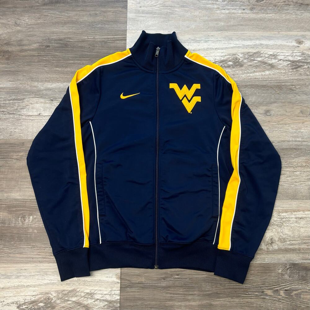Nike West Virginia Mountaineers Navy Blue Mens M Collared Zip Up Team Jacket